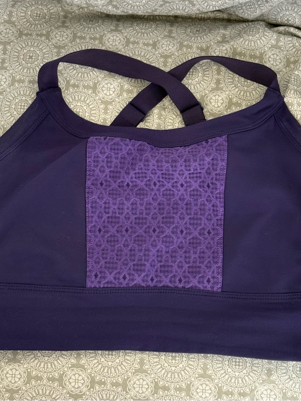 PrAna Petit Sports Bra Purple Light Compression Women’s Size M Adjustable Straps